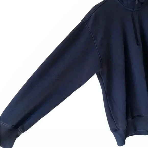 Holister Black oversized zip up pullover unisex sweatshirt SZ M - Picture 4 of 11